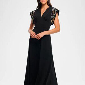 Shoshanna Matassa Floral Embellished Empire Gown